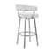 Armen Living Lorin 30" White Faux Leather and Brushed Stainless Steel Swivel Bar Stool LCLRBABSWH30 - alternate 6